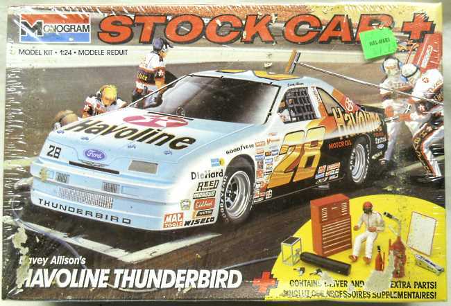 Monogram 1/24 Davey Allison's Havoline Thunderbird Stock Car with Driver and Many Accessories, 2916 plastic model kit